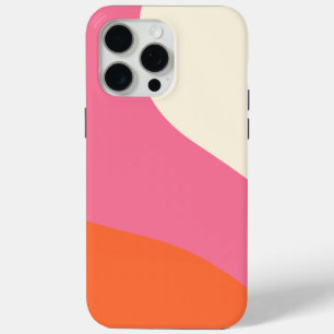 Simple Waves - Pink, Orange and Cream iPhone 15 Pro Max Case