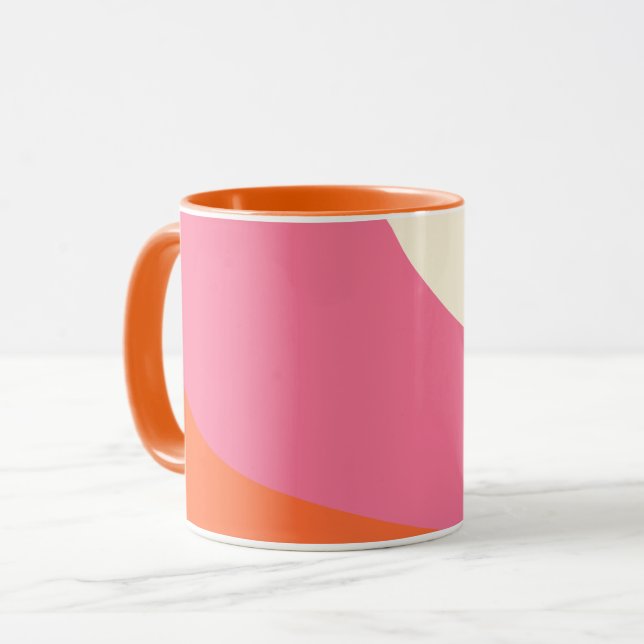 Simple Waves - Pink, Orange and Cream  Mug (Front Left)