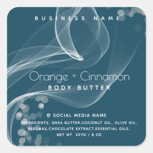 Simple wavy bokeh modern typography product square sticker