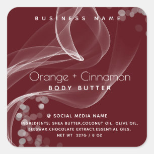 Simple wavy bokeh modern typography product square sticker