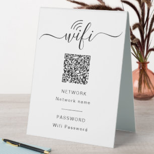 Simple way to share long wifi with guests table tent