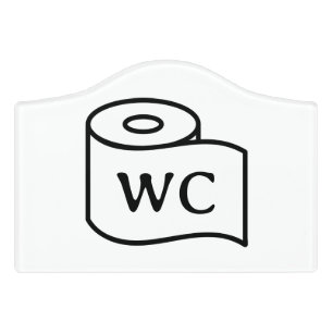 Simple WC restroom toilet door sign