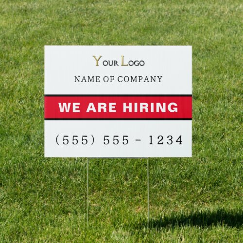 Simple We Are Hiring with Logo Business  Sign