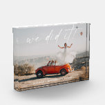 Simple We Did It Wedding Reception Photo<br><div class="desc">A minimal modern design,  with attractive calligraphy script We Did It! phrase,  and a personalized photo of choice.</div>