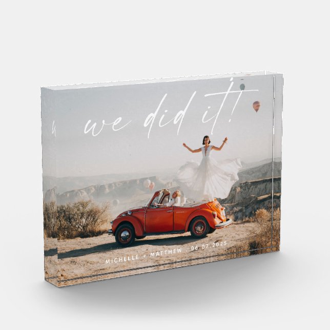 Simple We Did It Wedding Reception Photo (Left)