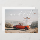 Simple We Did It Wedding Reception Photo Invite (Front/Back)