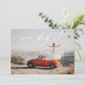 Simple We Did It Wedding Reception Photo Invite (Standing Front)