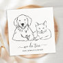 Simple We Do Too Customized Dog Cat Pet Wedding Napkins