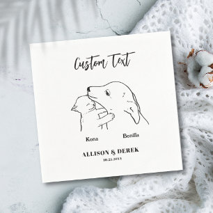 Simple We Do Too Dog Cat Wedding Pet Name Napkins