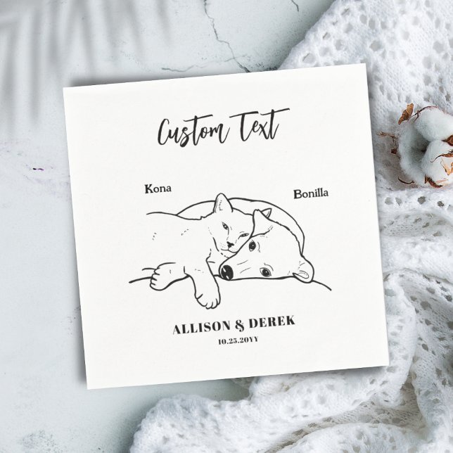 Simple We Do Too Dog Cat Wedding Pet Name Napkins (Creator Uploaded)