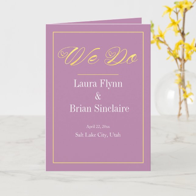 Simple "WE DO" Wedding Program (Yellow Flower)