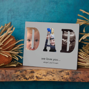 Simple We Love you Dad Photo Collage Plaque