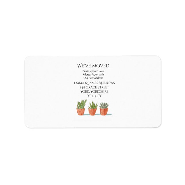 Simple We’ve Moved Return Address Label (Front)
