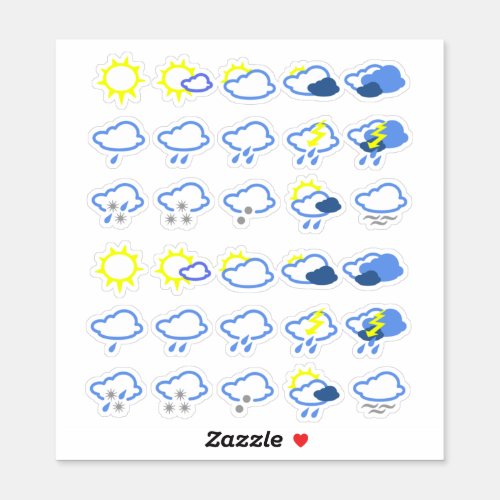 simple weather symbols sticker