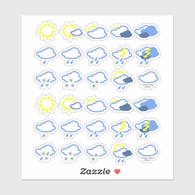 simple weather symbols sticker (Sheet)