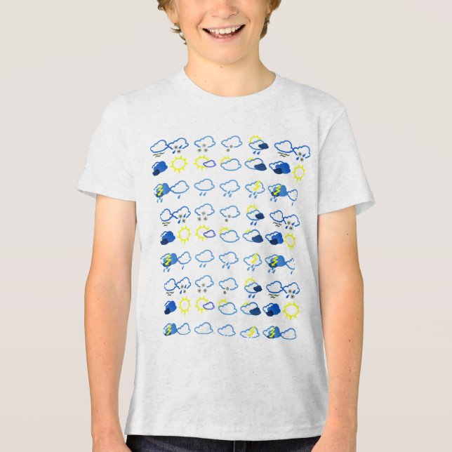 simple weather symbols Tri-Blend shirt (Front)