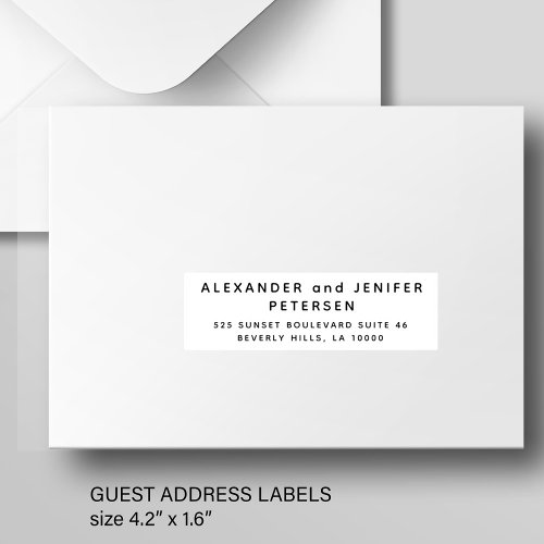 Simple wedding 24 guests address labels 