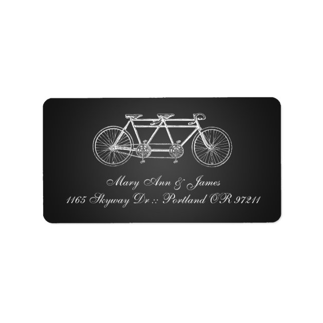 Simple Wedding Address Tandem Bike Black Label (Front)