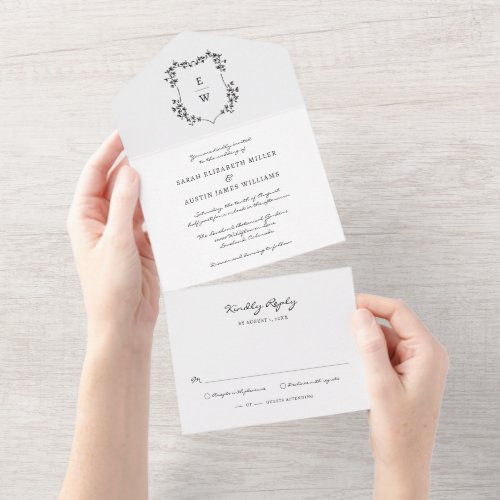 Simple Wedding All In One Invitation
