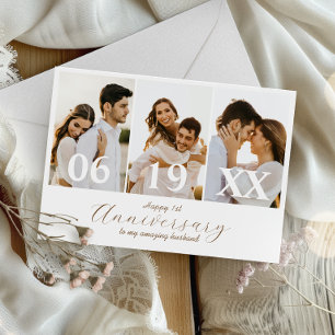 Simple Wedding Anniversary Photo Collage Card