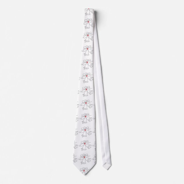 Simple wedding bells pattern necktie (Front)