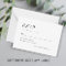 Simple wedding black and white budget RSVP