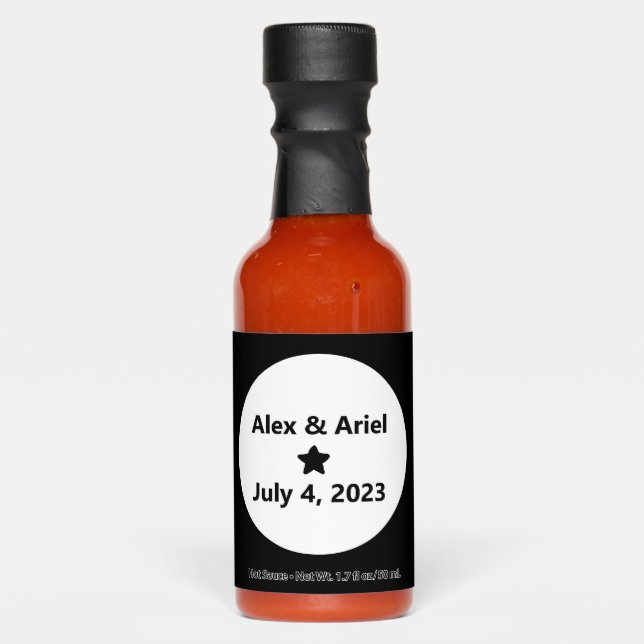 Simple Wedding Black and White -  Hot Sauces (Front)