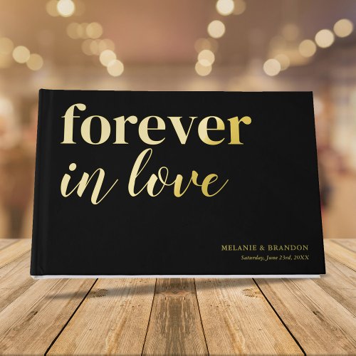 Simple Wedding Black Gold Foil Foil Guest Book