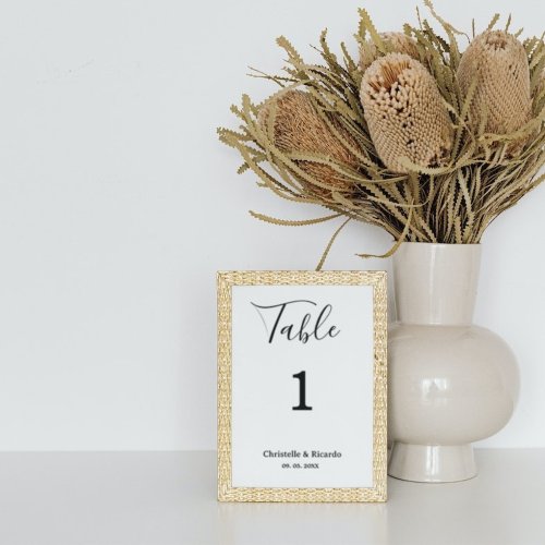 Simple wedding calligraphy script  table number
