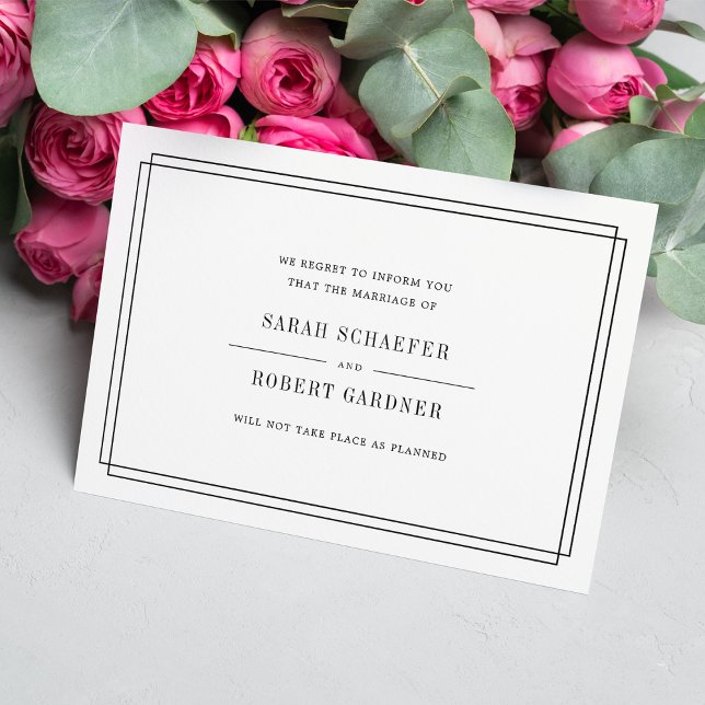 Simple Wedding Cancellation Announcement Card (Creator Uploaded)