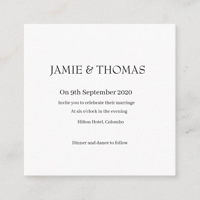 Simple Wedding card (Front)