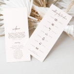Simple Wedding Ceremony Program & Day Timeline<br><div class="desc">Design features an handwritten font and modern minimalist design. To change details, click «Personalize». To move the text or change the size, front, or color, click «Click to customize further» It. You can attach a guest card in the upper part of the wedding program. Designed to coordinate with for the...</div>