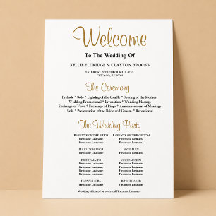 Simple Wedding Ceremony Program Foam Board