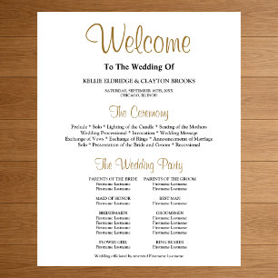Simple Wedding Ceremony Program Poster