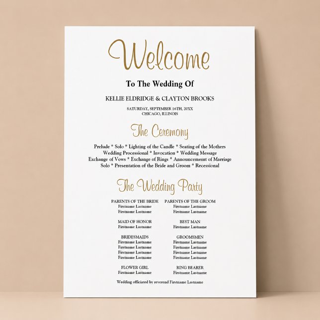 Simple Wedding Ceremony Program Poster (Creator Uploaded)