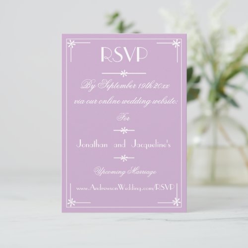   Simple Wedding Chic Mauve Website RSVP Card