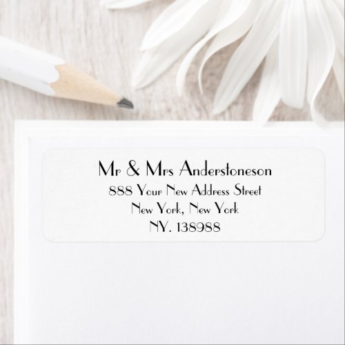 Simple Wedding Chic Script Name Return Address Label