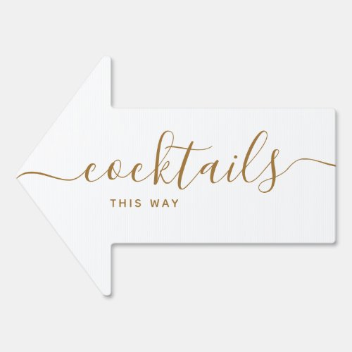 Simple Wedding Cocktails This Way Arrow Sign
