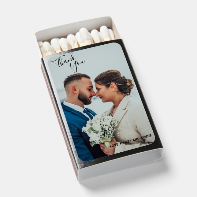Simple wedding couple Photo Matchboxes (Front Open)