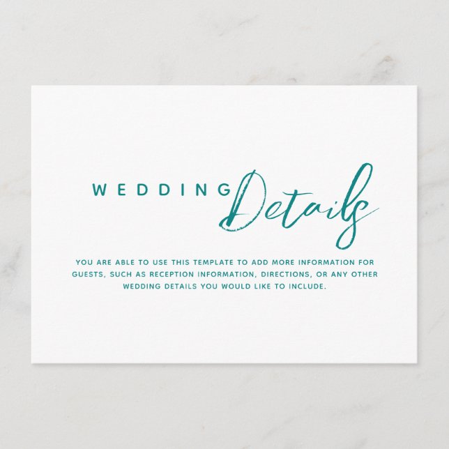 Simple Wedding Details Enclosure Card (Front)