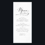 Simple wedding dinner menu. Modern black and white Rack Card<br><div class="desc">Modern black and white wedding menu. Suitable for birthday,  anniversary and any other party. Contact me,  please,  if you need additional items.</div>