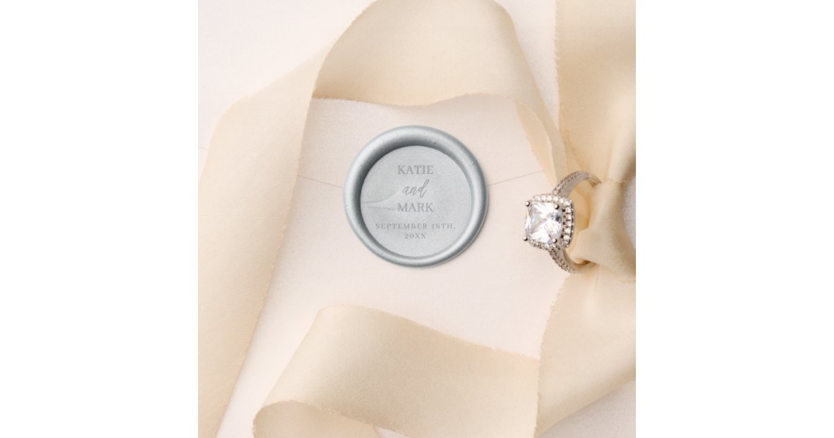 Simple Wedding Elegant Couples Initials Monogram Wax Seal Stamp | Zazzle