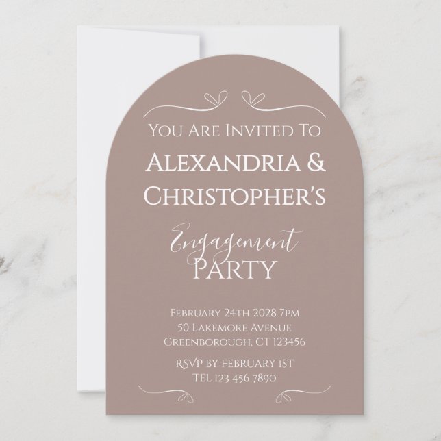 Simple Wedding Engagement Party Invitation (Front)