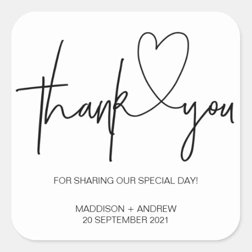Simple Wedding Engagement Thank You Favor Stickers