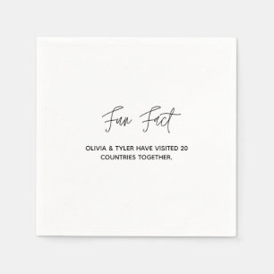 Simple Wedding Fun Fact Paper Napkin