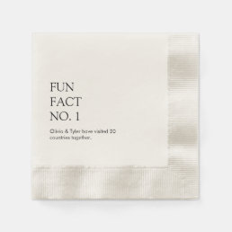 Simple Wedding Fun Fact Paper Napkin