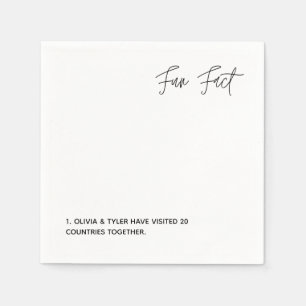 Simple Wedding Fun Fact Paper Napkin