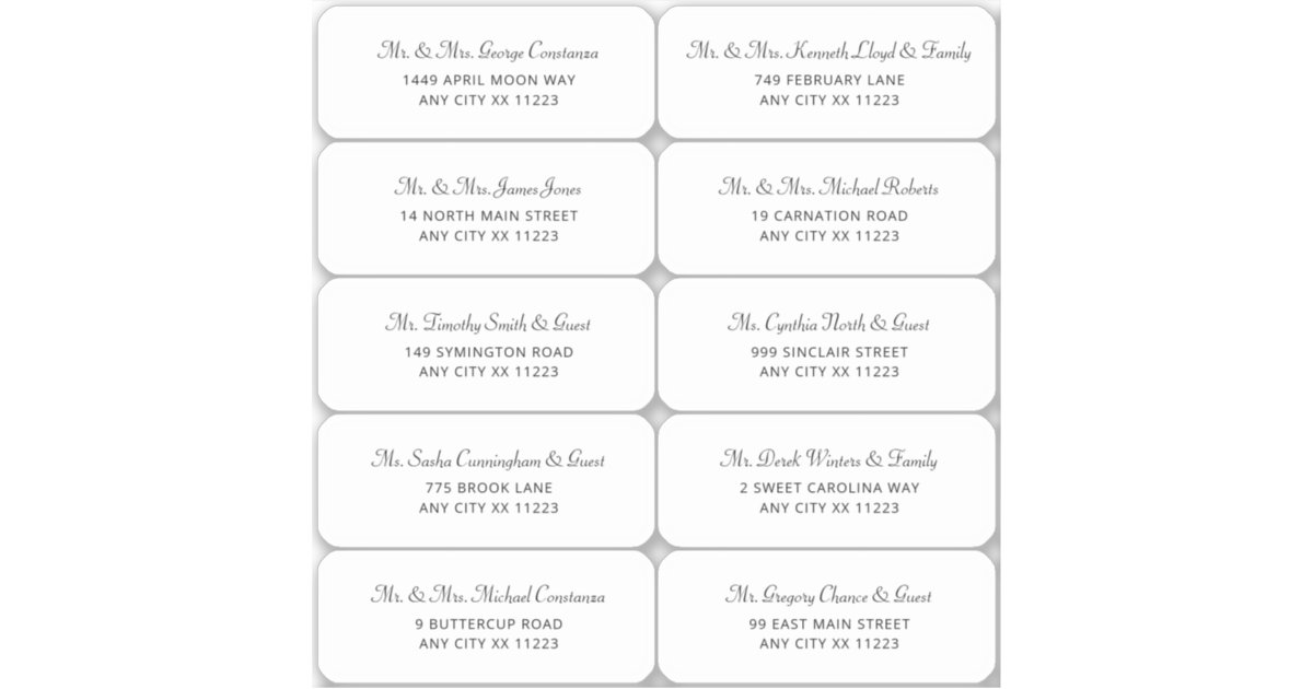 Simple Wedding Guest Address Labels | Zazzle.com