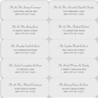 Simple Wedding Guest Address Labels