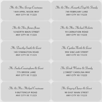 Simple Wedding Guest Address Labels by lemontreeweddings at Zazzle
